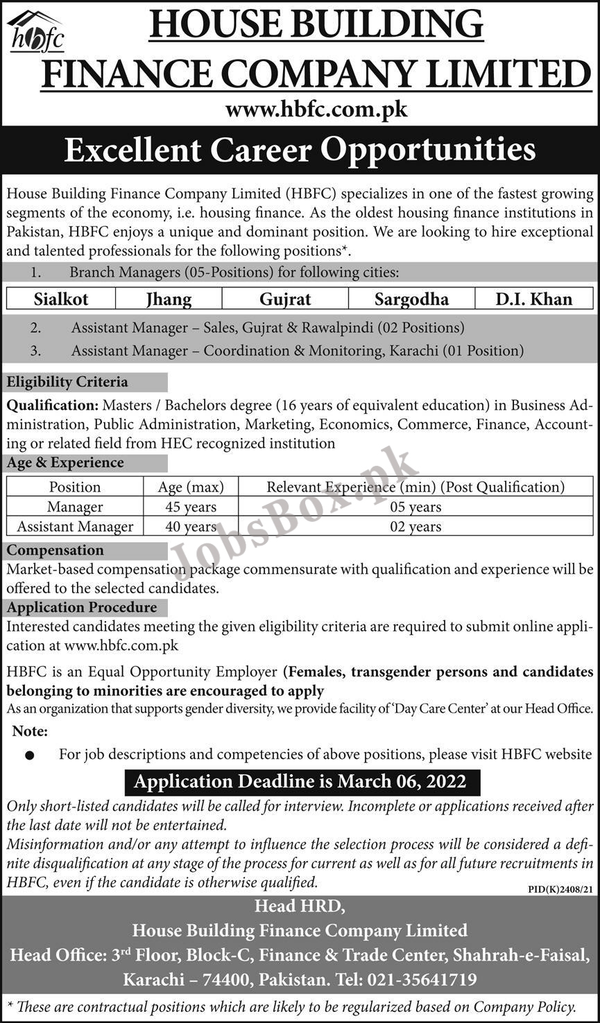 Today House Building Finance Company HBFC Jobs 2022