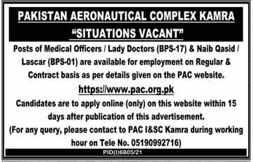 Pakistan Aeronautical Complex PAC Jobs 2022 – Careers.pac.org.pk