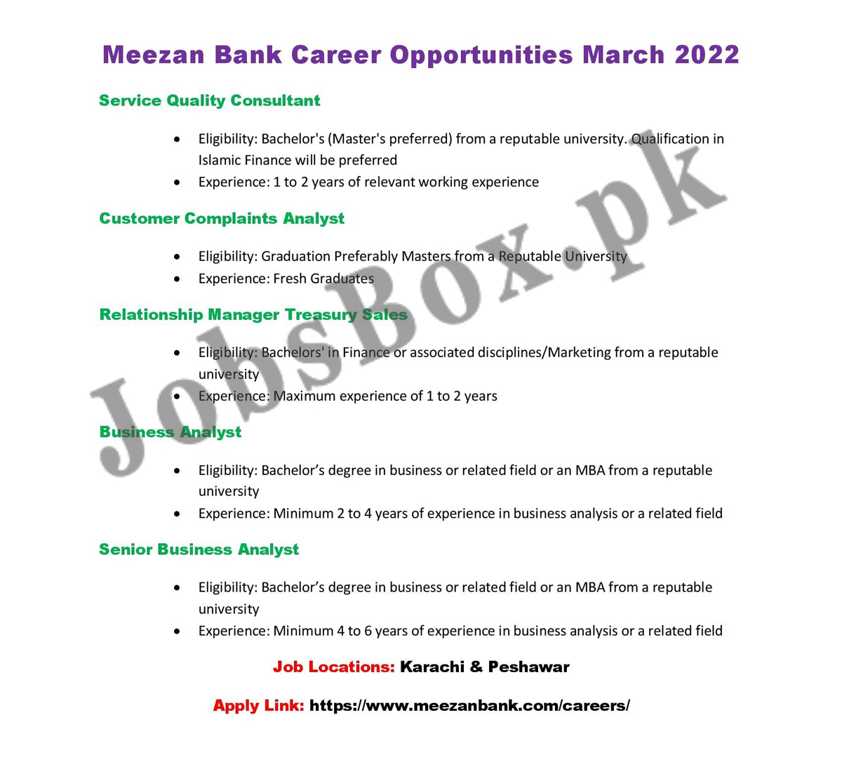 Meezan Bank Jobs 2022 for Pakistanis March Recruitment – Apply Online