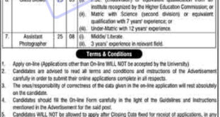 University of the Punjab PU Lahore Jobs 2022 Fill Online Form