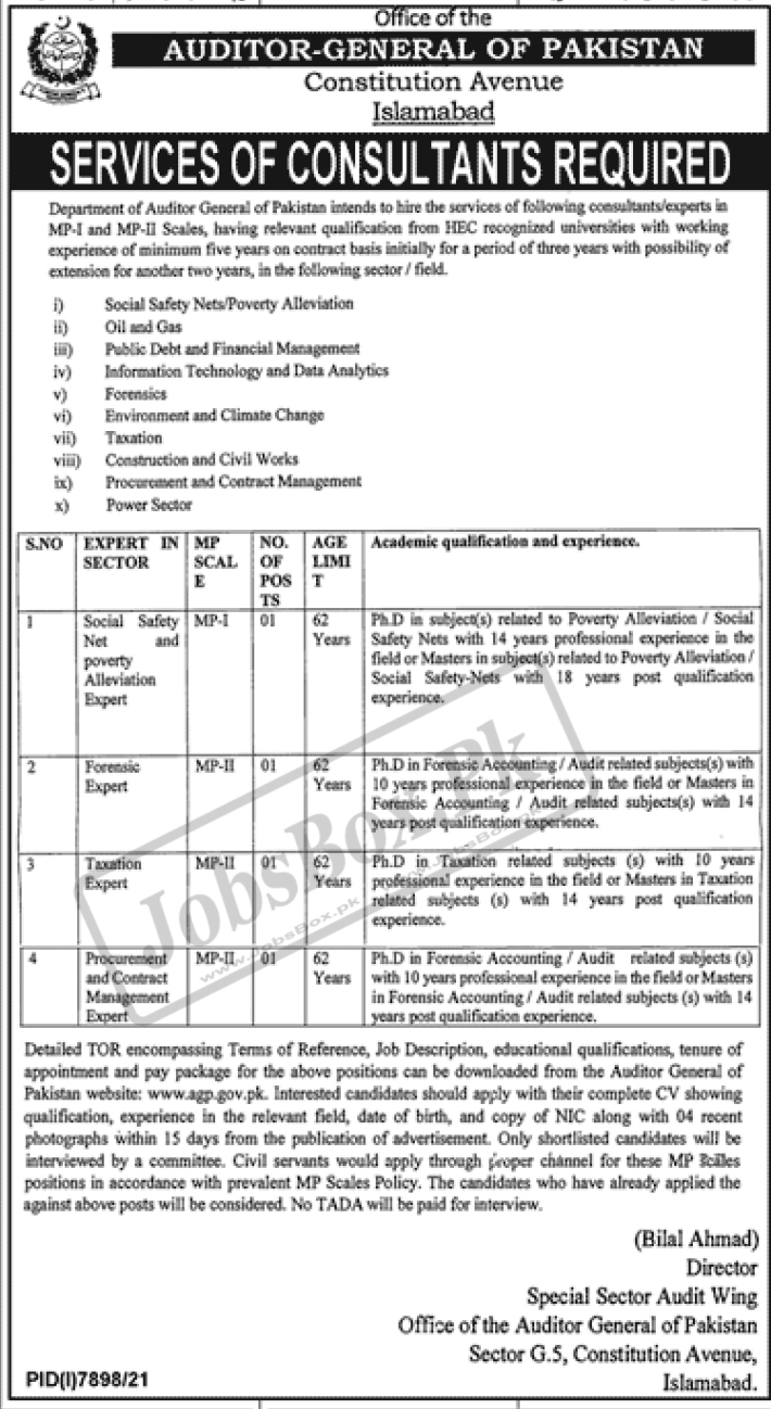 Auditor General Of Pakistan AGP Jobs 2022 Constitution Avenue Islamabad