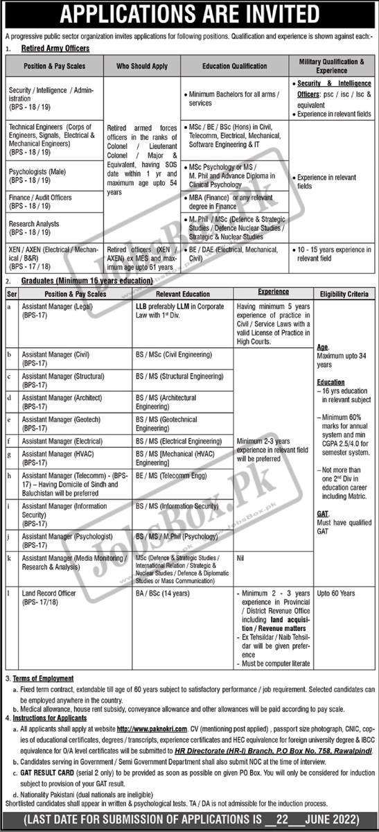 PO Box No 758 Rawalpindi Jobs 2022 – Online Apply at www.paknokri.com