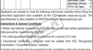 WAPDA Jobs 2022 via PTS Download Form Online – www.wapda.gov.pk